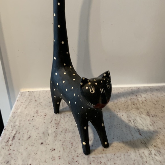 Vintage, Folk Art wooden polka dot kitty - Picture 2 of 7